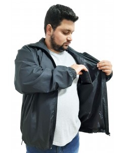 Jaqueta Forro Corta Vento Plus Size Grande Semi Impermeavel - Preto - Butu Biru